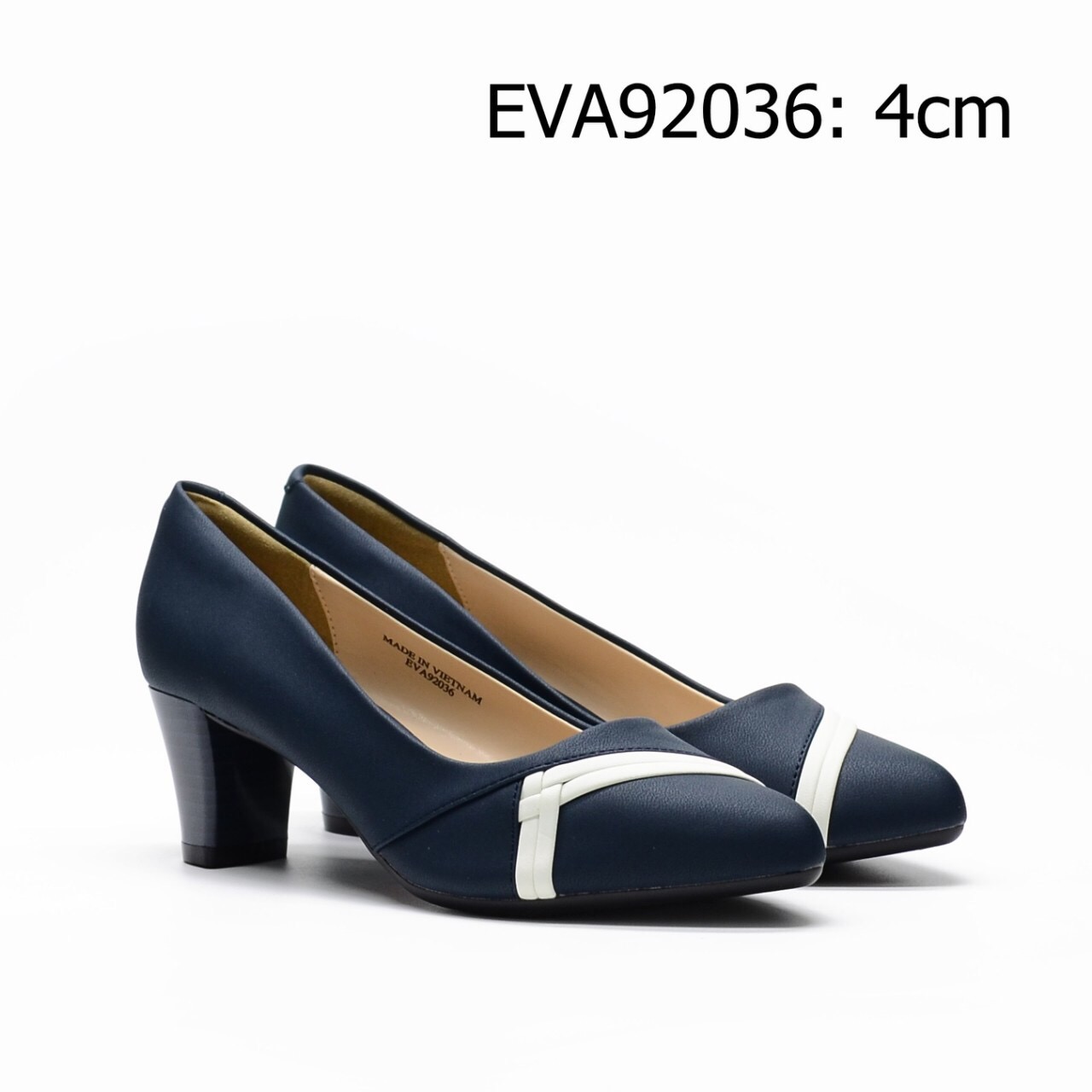 Giày công sở EVA92036 kiểu dáng mũi tròn phối họa tiết mới nổi bật tạo nét đẹp thanh lịch, duyên dáng